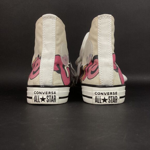 Converse CTAS-Women's 6-Girls Unite- Off-White -Colored Word Graphic-Hi- 567999C - Picture 3 of 11
